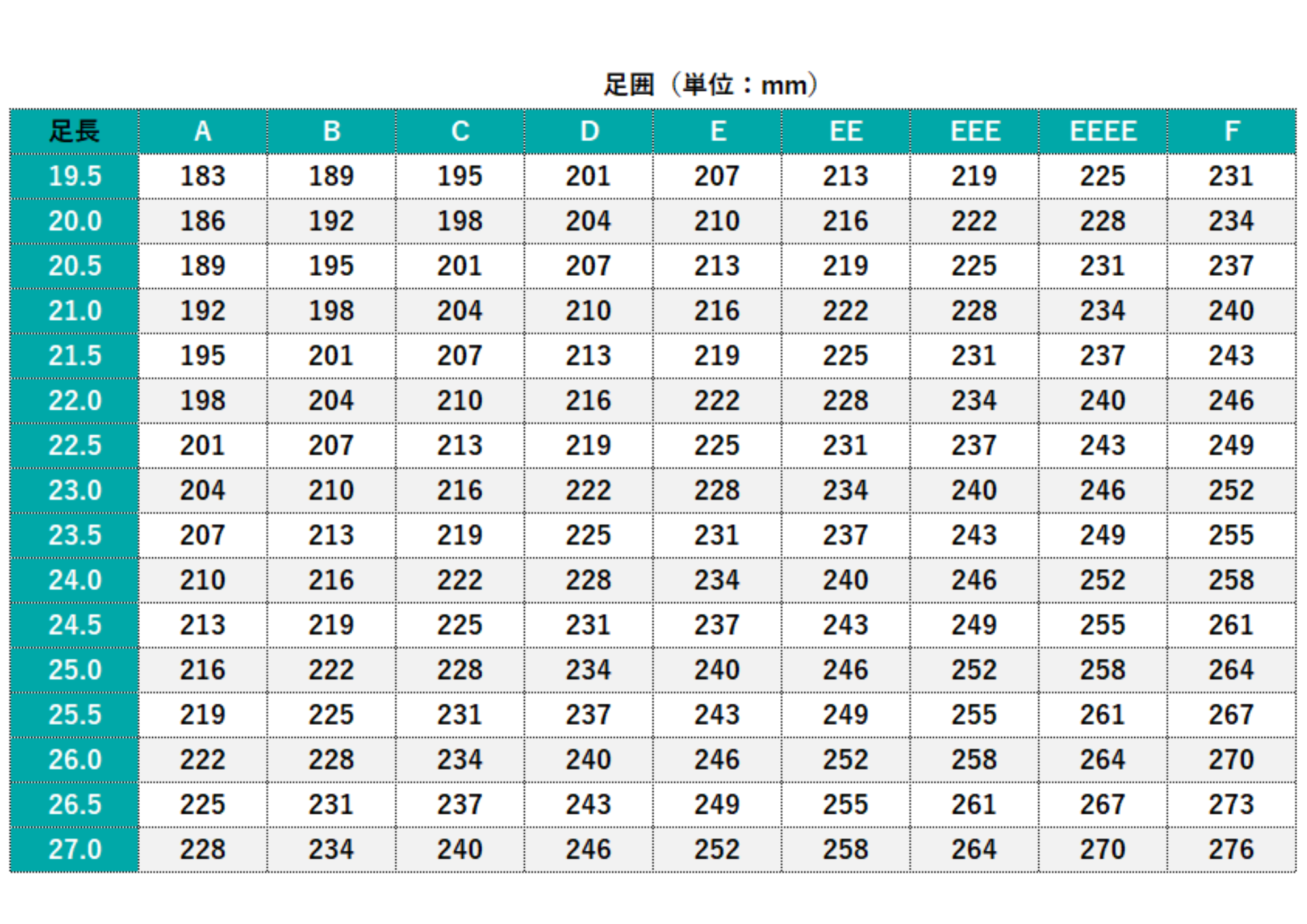 手持ちの靴のワイズを調べる クリアランス